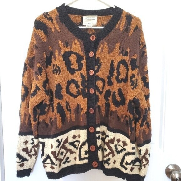 Express Handknitted International Vtg Sweater - Cardigan - Fall Inspired 🍁🎃 - Picture 1 of 9
